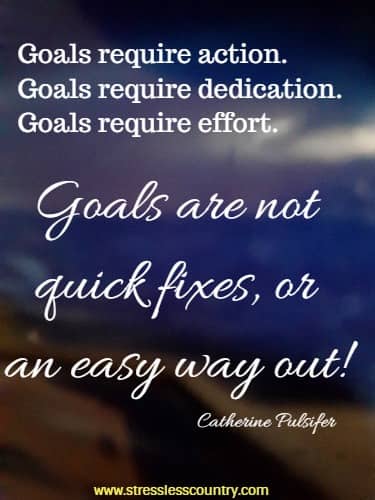a quote about what goals require and what goals are not