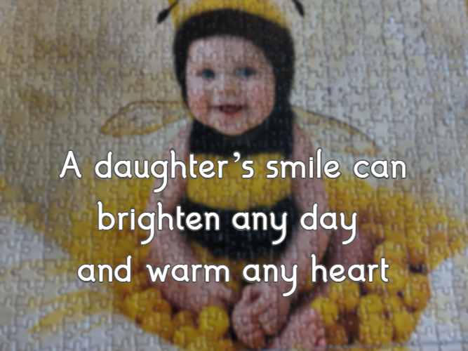 A daughter’s smile can brighten any day and warm any heart