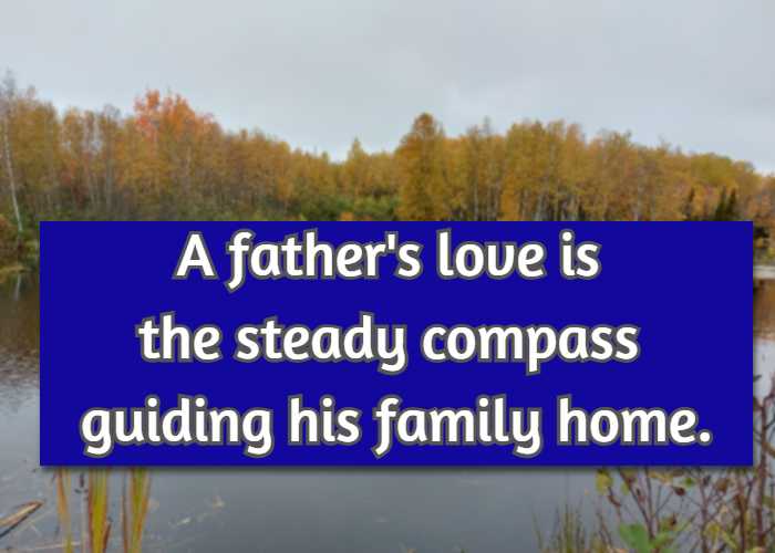 A father's love is the steady compass guiding his family home.