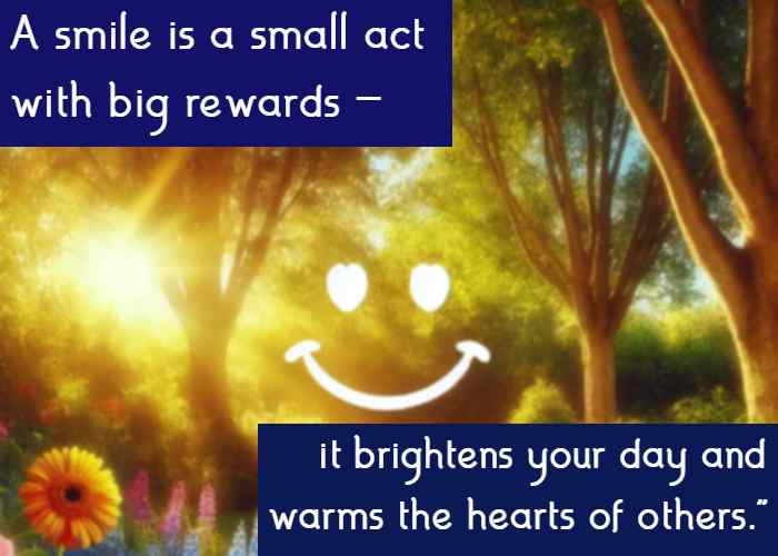 A smile is a small act with big rewards—it brightens your day and warms the hearts of others.