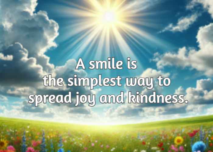 A smile is the simplest way to spread joy and kindness.