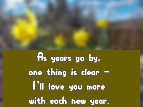 As years go by, one thing is clear - I’ll love you more with each new year.