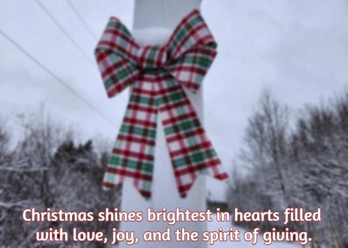 Christmas shines brightest in hearts filled with love, joy, and the spirit of giving.