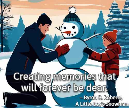 Creating memories that will forever be dear. – Byron R. Roberts, A Little Boy’s Snowman