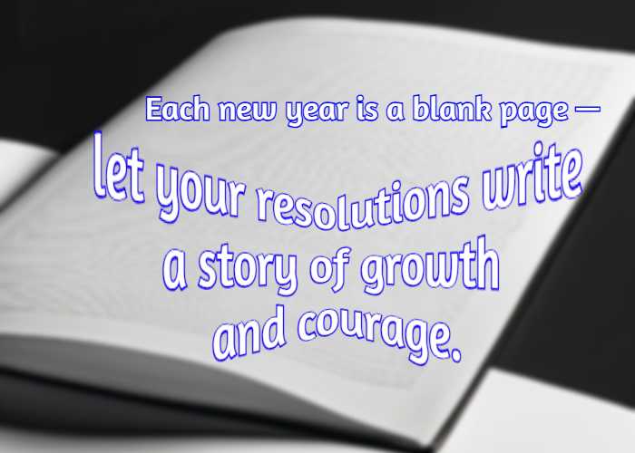 Each new year is a blank page—let your resolutions write a story of growth and courage.