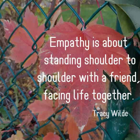 Empathy is about standing shoulder to shoulder with a friend, facing life together.