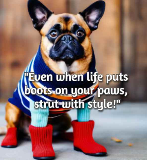 Even when life puts boots on your paws, strut with style!