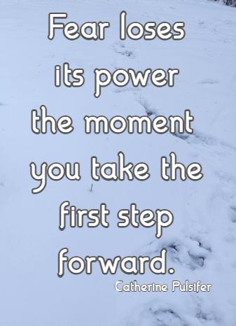 Fear loses its power the moment you take the first step forward. Catherine Pulsifer