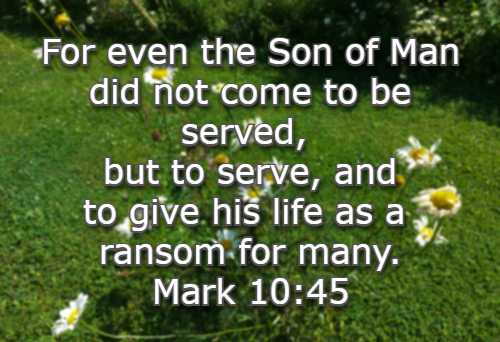 For even the Son of Man did not come to be served, but to serve, and to give his life as a ransom for many.