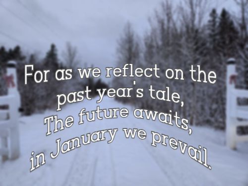 For as we reflect on the past year's tale, The future awaits, in January we prevail.