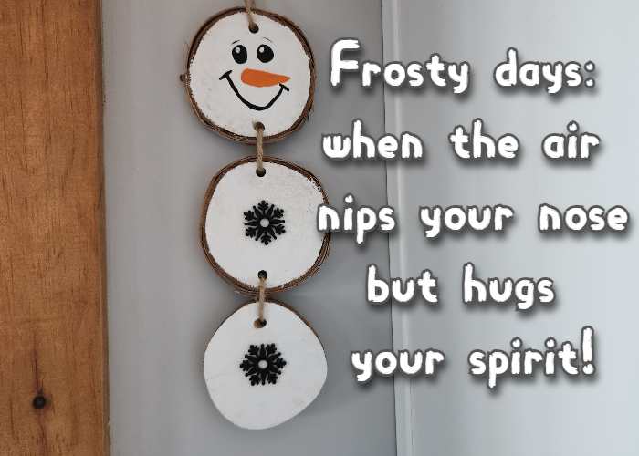 Frosty days: when the air nips your nose but hugs your spirit!