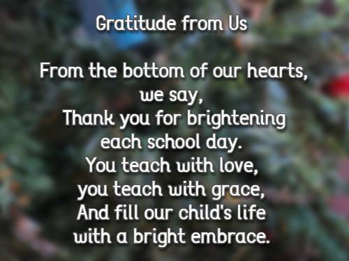 gratitude from us