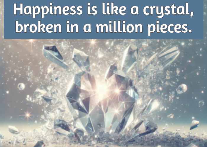 Happiness is like a crystal, broken in a million pieces