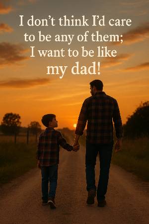I don't think I'd care to be any of them; I want to be like my dad