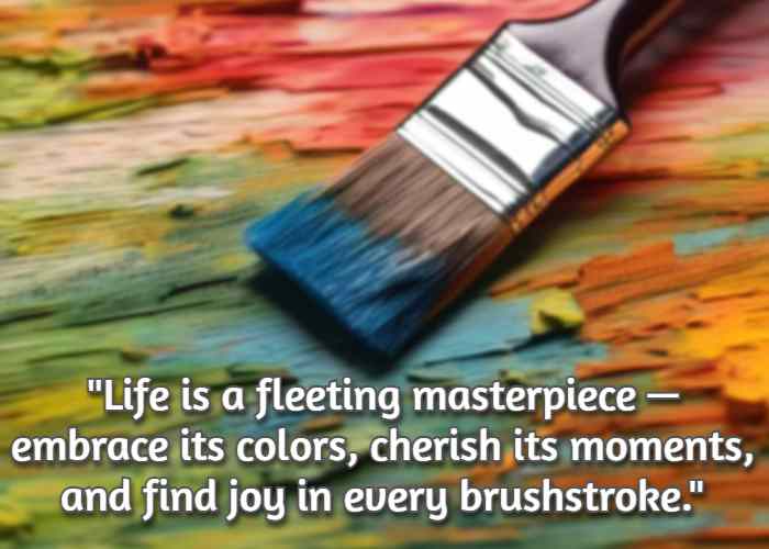 Life is a fleeting masterpiece—embrace its colors, cherish its moments, and find joy in every brushstroke.