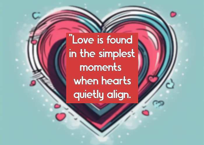 Love is found in the simplest moments when hearts quietly align.