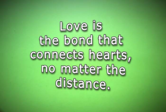 Love is the bond that connects hearts, no matter the distance.