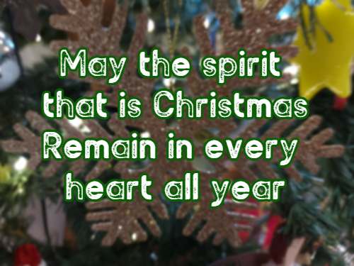 May the spirit that is Christmas Remain in every heart all year