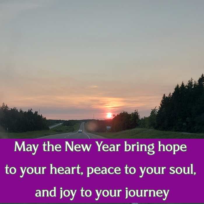 May the New Year bring hope to your heart, peace to your soul, and joy to your journey