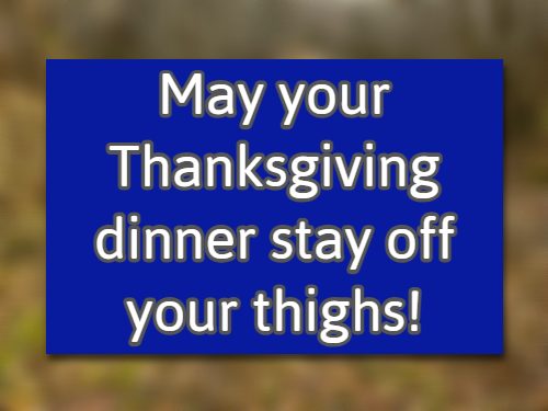 May your Thanksgiving dinner stay off your thighs!