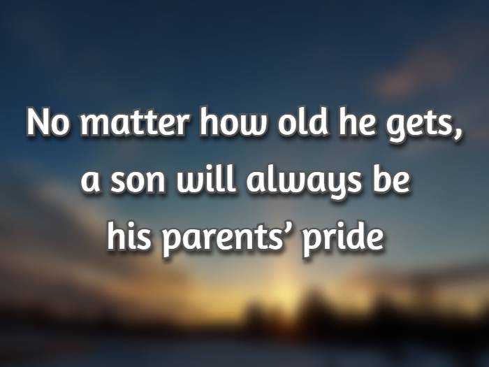 No matter how old he gets, a son will always be his parents’ pride