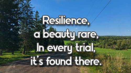 Resilience, a beauty rare, In every trial, it's found there.
