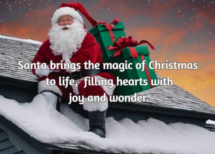 Santa brings the magic of Christmas to life, filling hearts with joy and wonder.