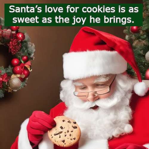 Santa’s love for cookies is as sweet as the joy he brings.