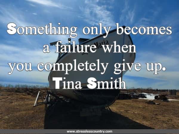  Something only becomes a failure when you completely give up.
