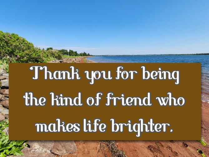 Thank you for being the kind of friend who makes life brighter.