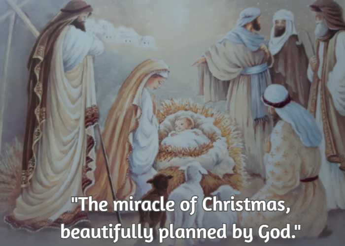 The miracle of Christmas, beautifully planned by God.