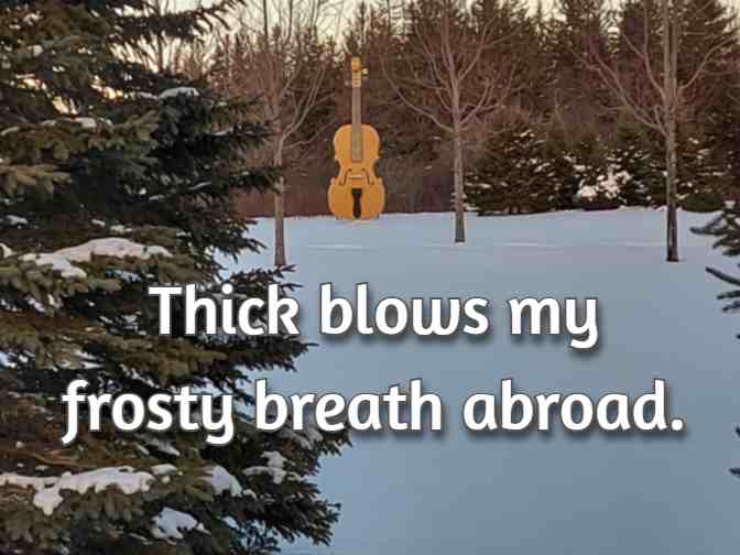 Thick blows my frosty breath abroad.