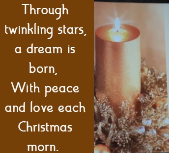 Through twinkling stars, a dream is born, With peace and love each Christmas morn.