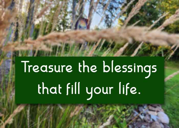 Treasure the blessings that fill your life.