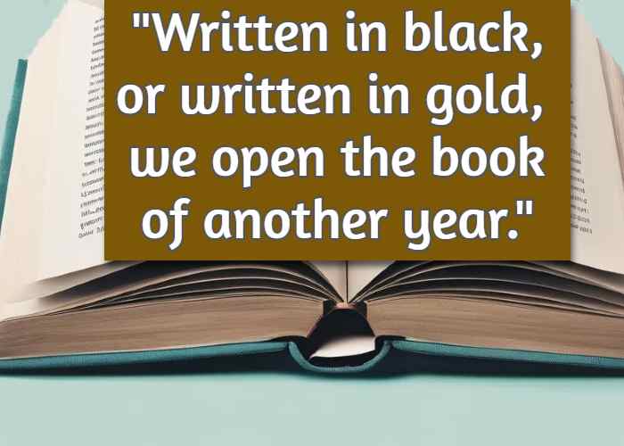 Written in black, or written in gold, we open the book of another year.