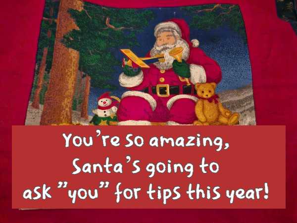 You’re so amazing, Santa’s going to ask you for tips this year!